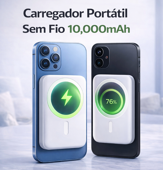 Carregador Portátil Sem Fio 10000mAh com MagSafe