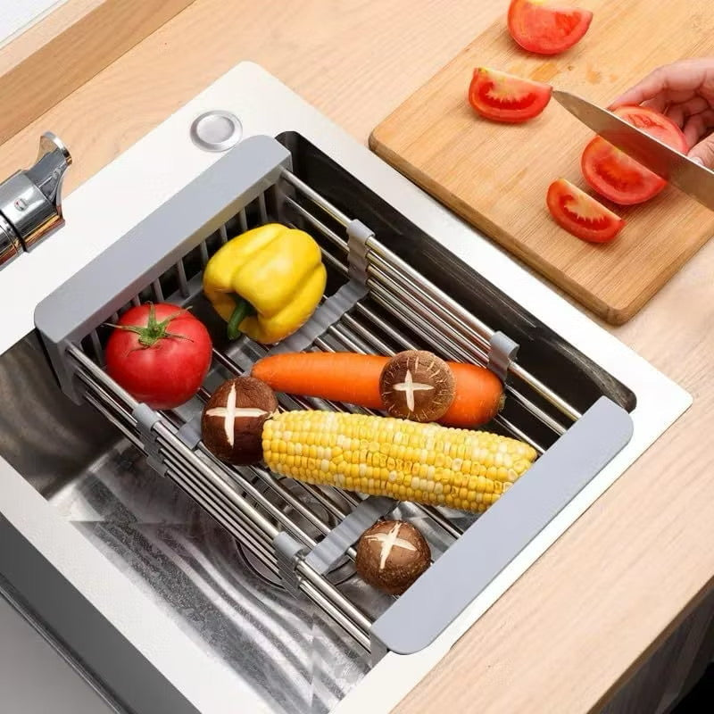 CestoFlex - Escorredor de Pia Ajustável em Inox para Cozinha - Entrega Grátis