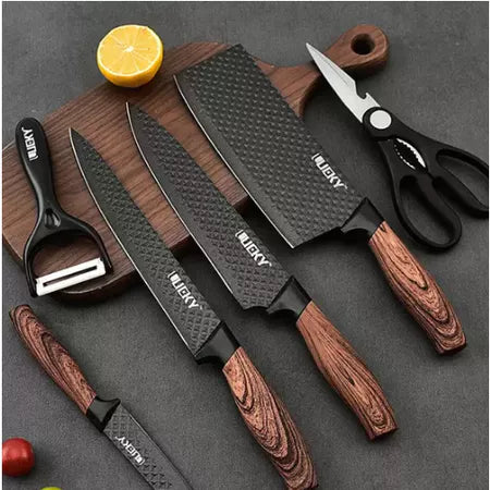Conjunto De Facas Inox 6 Peças Antiaderente Para Cozinha